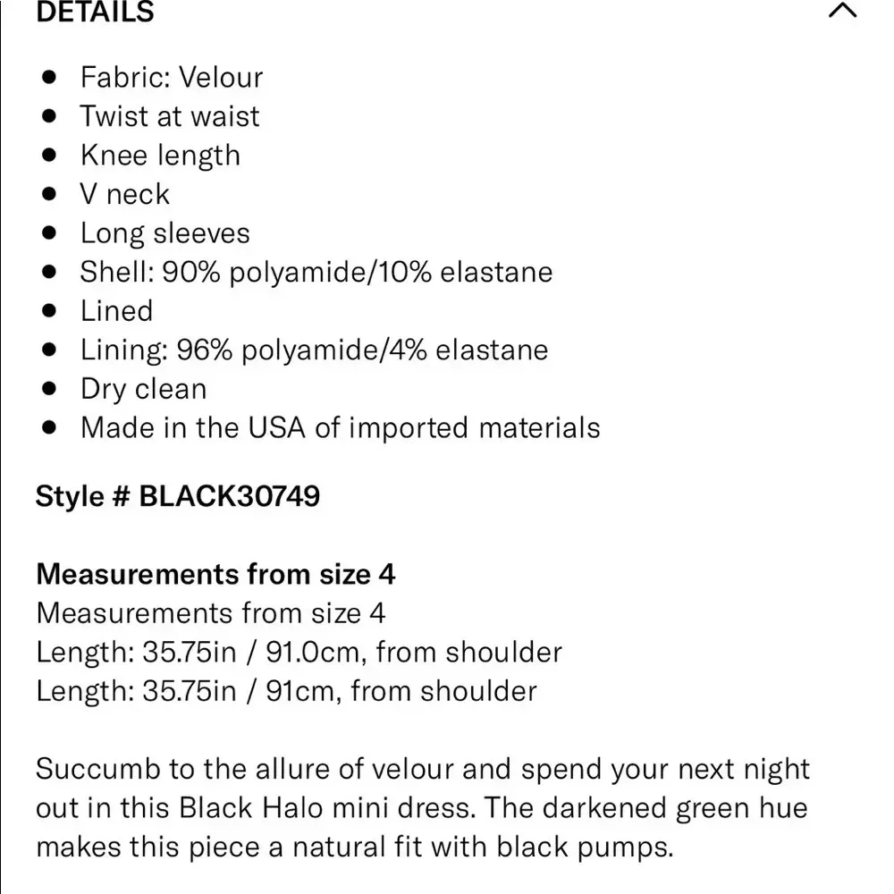 BLACK HALO NWT Lara Navy Blue Velvet Twist Mini Dress - Picture 12 of 12